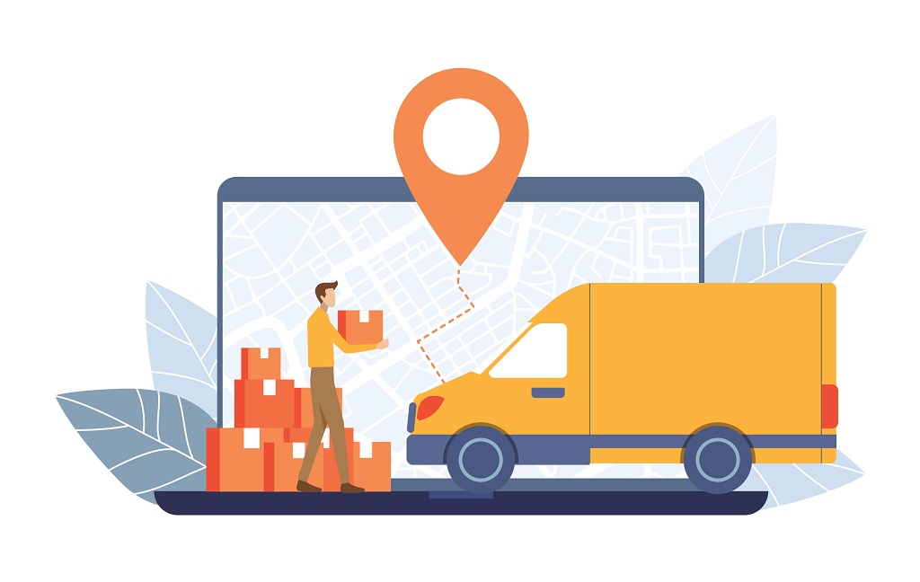 Illustration of parcel delivery