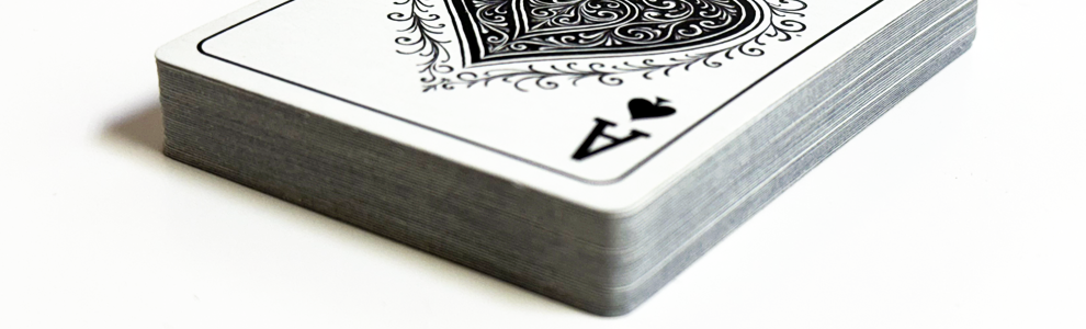 Stack of custom-printed playing cards